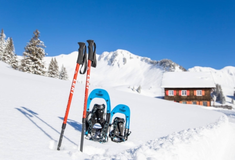 Sneeuwschoenwandelen door de bergen