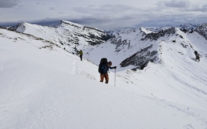 Mannelijke wandelaar in Kleinwarsertal in de sneeuw met stokken.jpg